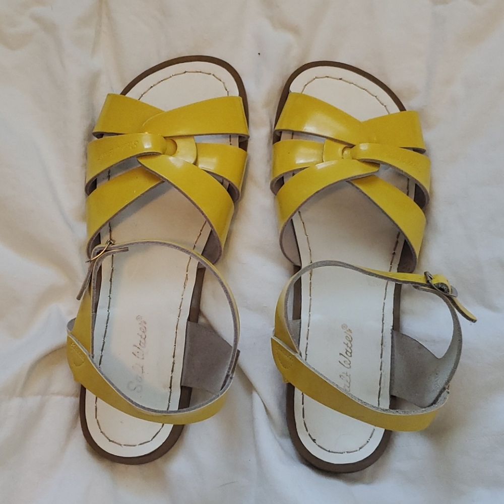Yellow Patent Leather Salt Water Sandals